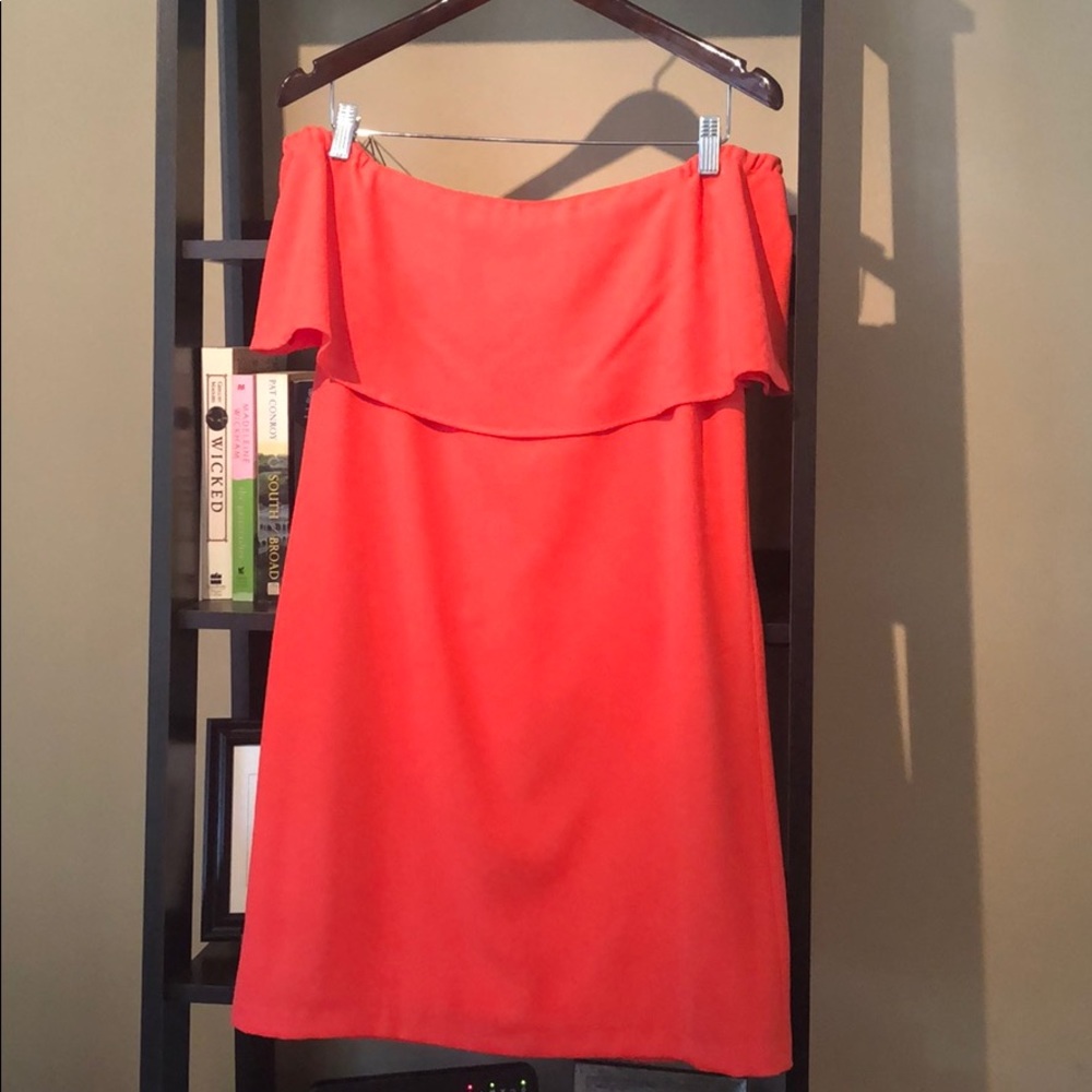 Coral shift dress